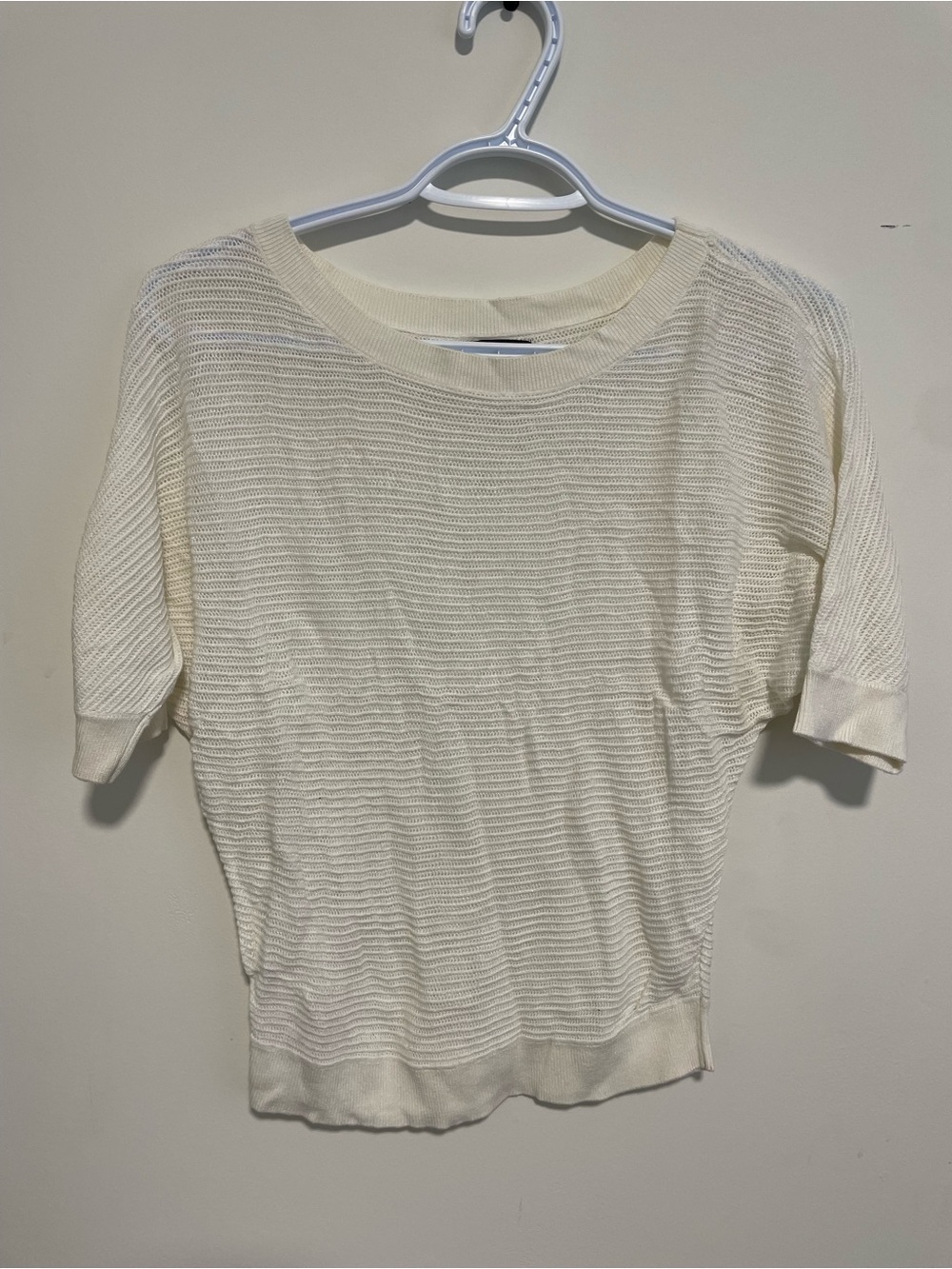 310 Express Cream Short-Sleeve Knit Tee
